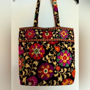 Vera Bradley floral tote with wood button closure